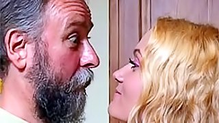 Breath Taking Blonde Teen Rides An Old Man's Stiff Cock