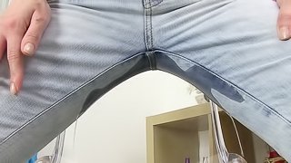 Denisa Peterson laps her pee and fucks her twat with a dildo