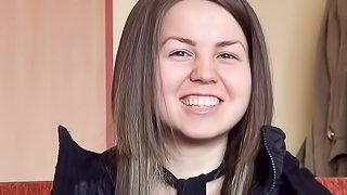 Young brunette first anal