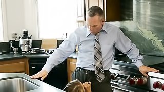 Brown haired coed princess gets her fanni eaten and fucked by an experienced gent