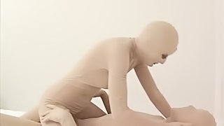 Kinky, dressed in body stockings, they get each other off quickly