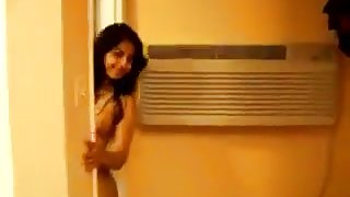 Indian Girl Washes Her Body