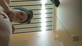 Cute face changing room girl also has nice titties