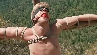 Logan Stevens gets tied up in a forest and toyed