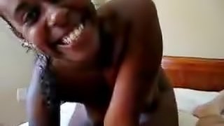 Homemade video of two hot ebony babes playing with one fella