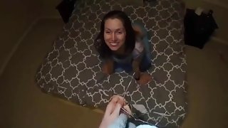 Beautiful brunette GF allows guy to cum inside