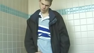 Christian Jerks Off in Public Toilet