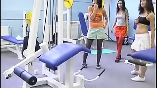 Sporty sluts have an orgy in the gym with all holes fucked