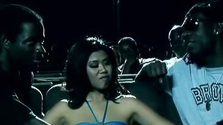 Accepting babes getting her hairy pussy penetrated hardcore in mmf sex