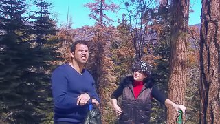 MILF with a perfect body getting dicked on a snowy mountain