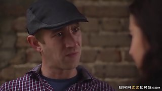 Delicious curly brunette gets shattered without mercy