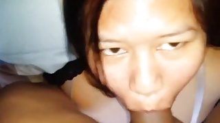 Asian girl gets fed with some dick