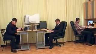 New secretary services the whole office for bukkake