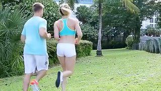 She does yoga in the park then fucks her instructor