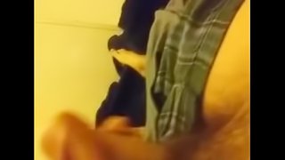 Stroking my hard cock late night