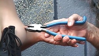 Teaching the cute sub girl about nipple pain