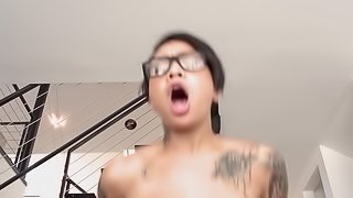 Hottie moans loudly because of the dick size that enters her ass