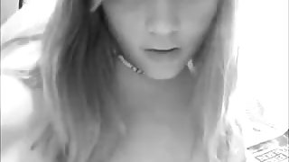 Blonde immature masturbating on webcam