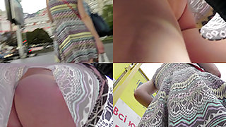 Slim girl with bubble ass stars in g-string upskirt vid