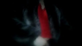 My girlfriend teasing me  in faux fur