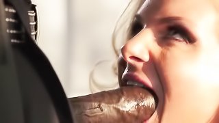 Big-boobed blonde MILF assfucked by big black cock