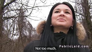 Beautiful Czech babe sucking dick in public pov