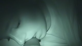 Sexy girl gets a hot cock in the dark to suck