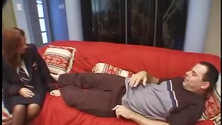 Attractive chubby with big tits in nylon stocking getting her pussy fingered in reality shoot