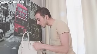 Bondage fetish cowgirl gets fucked hardcore in a spicy mmf threesome