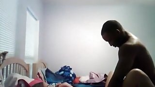 Black guy has missionary, cowgirl and doggystyle sex with a very hot white girl.