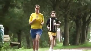 Dutch huge boob college girl  gets sport lessons