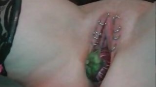 My Sexy Piercings MILF in black stocking pierced pussy