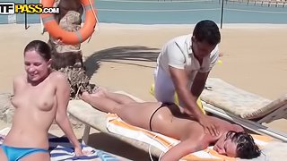 POV Amateur Lesbian Threesome Having Hot Sex