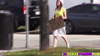 Slutty London bitch rides a stranger cock to run away from reality