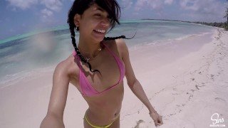 Veronica Rodriguez Beach Day Solo Shower Masturbation
