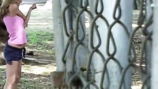 Two attractive best friends are recorded as they go for a run and work out in the park.