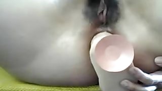 Nasty anal amateur inserts hammer and multiple dildos
