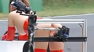Maria Ozawa is fucked in her pussy with a machine dildo