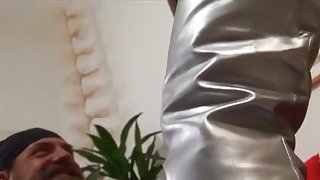 Busty minx reamed in her tight snatch