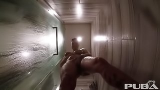 Jezebelle Bond  rinses off herself after a long sweaty day