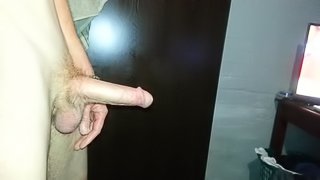 Masturbating solo male cum shot