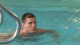 Poolside Pounding for Fit Gay Guy Jerking Off after a Swim