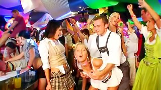 At the beer garden these girls drink, strip and fucks guys they just met