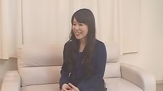 Slutty amateur Japanese girl gets pounded on an armchair