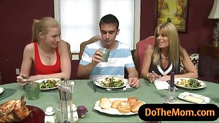 Stepmom Kristal Summers and teen babe Avril Hall threeway