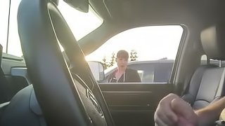 She watch, I cum  in the car