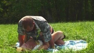 MILF Blonde Picked-Up And Fucked In Open Field