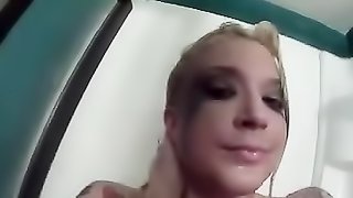 Curvy girl lets us peek into her shower as she touches herself