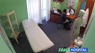 Captivating youthful pole dancer with sexy body swallows the doctors medicine