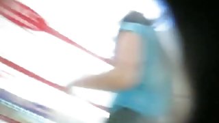 Juicy fanny caught on tape by an upskirt spy cam